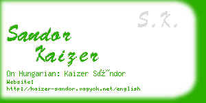 sandor kaizer business card